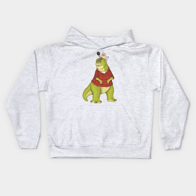 DINO PARENTHOOD - NOT THE MAMA Kids Hoodie by Firebrander